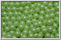 b�hm. Glasperle, rund, 4mm, white, alabaster, soft pastell green, 50 Stk.