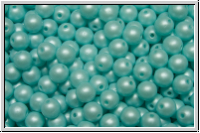 b�hm. Glasperle, rund, 4mm, white, alabaster, soft pastel lt. aqua, 50 Stk.