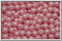 b�hm. Glasperle, rund, 4mm, white, alabaster, soft pastel rose, 50 Stk.