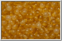 b�hm. Glasperle, rund, 4mm, topaz, lt., trans., wolkig, 50 Stk.
