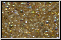 b�hm. Glasperle, rund, 4mm, crystal, trans., lemon AB, 50 Stk.