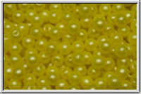 b�hm. Glasperle, rund, 4mm, white, alabaster, pearl shine yellow, 50 Stk.