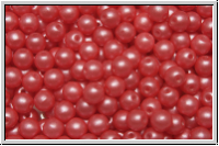 b�hm. Glasperle, rund, 4mm, white, alabaster, pearl shine coral pink, 50 Stk.