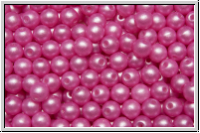 b�hm. Glasperle, rund, 4mm, white, alabaster, pearl shine hot pink, 50 Stk.