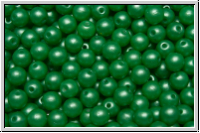 b�hm. Glasperle, rund, 4mm, white, alabaster, pearl shine green, 50 Stk.