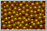 b�hm. Glasperle, rund, 4mm, white, alabaster, gold shine yellow, 50 Stk.