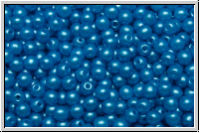 b�hm. Glasperle, rund, 3mm, white, alabaster, pearl shine blue, 50 Stk.