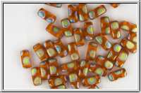 PRISM Beads, 4x8mm, hyacinth, trans., matt, vitrail peacock, 20 Stk.