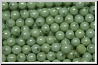b�hm. Glasperle, rund, 4mm, white, alabaster, lt. green marbled, 50 Stk.