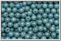 b�hm. Glasperle, rund, 4mm, white, alabaster, blue/grey marbled, 50 Stk.