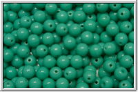 b�hm. Glasperle, rund, 4mm, turquoise, op., 50 Stk.