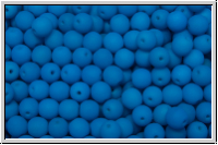 b�hm. Glasperle, rund, 4mm, white, alabaster, neon aqua, 50 Stk.