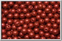 b�hm. Glasperle, rund, 4mm, lava red, met., satin, 50 Stk.