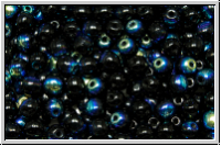 b�hm. Glasperle, rund, 4mm, black, op., AB, 50 Stk.