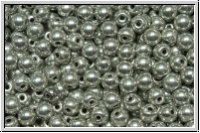 b�hm. Glasperle, rund, 4mm, crystal, trans., full silver, 50 Stk.