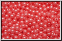 b�hm. Glasperle, rund, 3mm, white, alabaster, pearl shine coral pink, 50 Stk.
