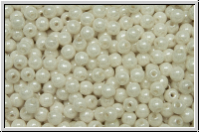 b�hm. Glasperle, rund, 3mm, white, alabaster, luster, 50 Stk.