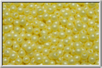 b�hm. Glasperle, rund, 3mm, crystal, trans., soft pastel yellow, 50 Stk.