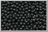 b�hm. Glasperle, rund, 3mm, hematite, met., 50 Stk.