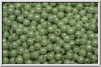 b�hm. Glasperle, rund, 3mm, white, alabaster, lt. green marbled, 50 Stk.