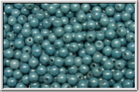b�hm. Glasperle, rund, 3mm, white, alabaster, blue/grey marbled, 50 Stk.