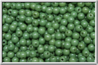 b�hm. Glasperle, rund, 3mm, white, alabaster, green marbled, 50 Stk.