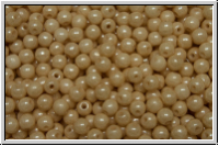 b�hm. Glasperle, rund, 3mm, white, alabaster, champagne luster, 50 Stk.