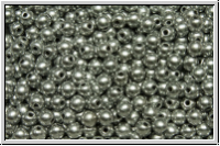 b�hm. Glasperle, rund, 3mm, silver, met., satin, 50 Stk.