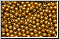 b�hm. Glasperle, rund, 3mm, brass gold, met., satin, 50 Stk.
