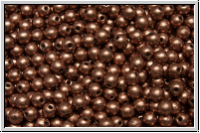 b�hm. Glasperle, rund, 3mm, copper, med., met., satin, 50 Stk.