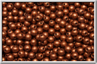 b�hm. Glasperle, rund, 3mm, copper, dk., met., satin, 50 Stk.