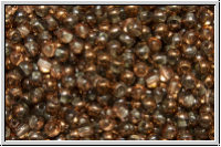 b�hm. Glasperle, rund, 3mm, crystal, trans., half capri gold, 50 Stk.