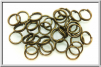 Spaltringe, rund, 6x0,6mm, antikmessingfb., Messing, 20 Stk.