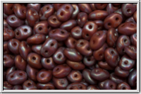 SD-91220-85001, SuperDuo Beads, orange, dk., opal, nebula, matte, 10g