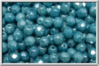 B�hm. Glasschliffperle, feuerpol., 4mm, blue, baby, op., montana luster, 50 Stk.