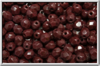 B�hm. Glasschliffperle, feuerpol., 4mm, oxblood, op., 50 Stk.