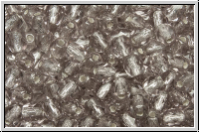 B�hm. Glasschliffperle, feuerpol., 4mm, greige, trans., silver-ld., 50 Stk.