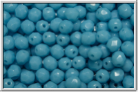 B�hm. Glasschliffperle, feuerpol., 4mm, aqua, op., 50 Stk.