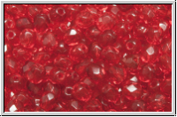B�hm. Glasschliffperle, feuerpol., 4mm, siam, trans., 50 Stk.