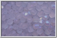 B�hm. Glasschliffperle, feuerpol., 4mm, violet, lt., trans., matte, AB, 50 Stk.