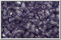 B�hm. Glasschliffperle, feuerpol., 4mm, purple velvet, trans., 50 Stk.