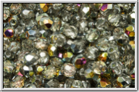 B�hm. Glasschliffperle, feuerpol., 4mm, crystal, trans., half marea, 50 Stk.