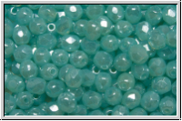 B�hm. Glasschliffperle, feuerpol., 4mm, aqua, lt., opal, luster, 50 Stk.