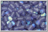 B�hm. Glasschliffperle, feuerpol., 4mm, tanzanite, trans., matte, AB, 50 Stk.
