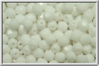 B�hm. Glasschliffperle, feuerpol., 4mm, white, op., 50 Stk.