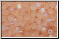 B�hm. Glasschliffperle, feuerpol., 4mm, rosaline, dk., trans., matte, AB, 50 Stk.