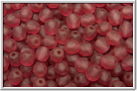 B�hm. Glasschliffperle, feuerpol., 4mm, wine, trans., matte, 50 Stk.