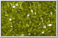 B�hm. Glasschliffperle, feuerpol., 4mm, khaki, trans., 50 Stk.