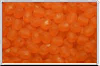 B�hm. Glasschliffperle, feuerpol., 4mm, orange, dk., trans., matte, 50 Stk.