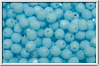 B�hm. Glasschliffperle, feuerpol., 4mm, blue, baby, lt., op., 50 Stk.